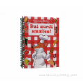 promotional printed spiral binding hard cover cook book